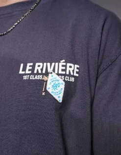 River Island Le Riviere Oversized T-shirt In Black For Men -Layered Clothes 207408120 3