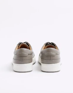 River Island Lace Up Trainers In Grey - Light For Men -Layered Clothes 207455902 3
