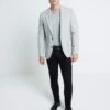 River Island Marl Slim Fit Wool Blend Suit Jacket In Grey - Marl For Men -Layered Clothes 207463358 1 greymarl