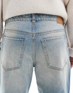 River Island Loose Fit Jeans In Light Blue For Men Blue - Light -Layered Clothes 207479328 4