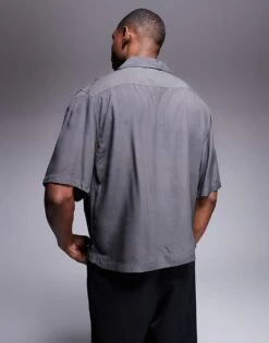 River Island Dragon Embroidery Shirt In Grey For Men -Layered Clothes 207479334 3