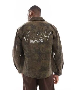 River Island Ame Le Nuit Overshirt In Camo For Men Brown 11 River Island Ame Le Nuit Overshirt In Camo For Men Brown -Layered Clothes 207479431 1 brown 1