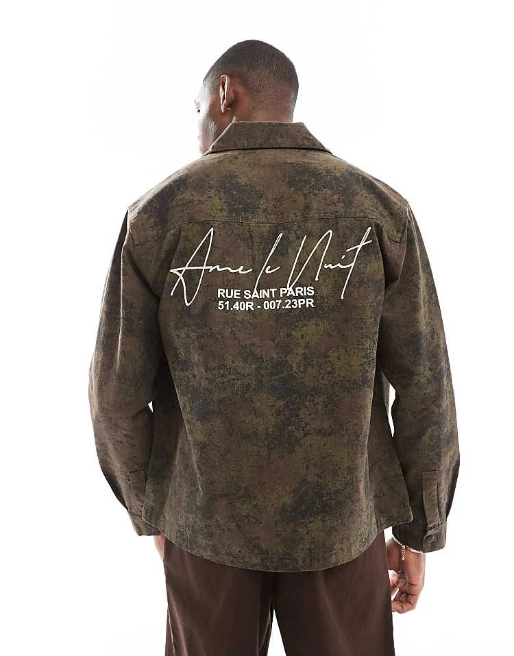 River Island Ame Le Nuit Overshirt In Camo For Men Brown 3 River Island Ame Le Nuit Overshirt In Camo For Men Brown