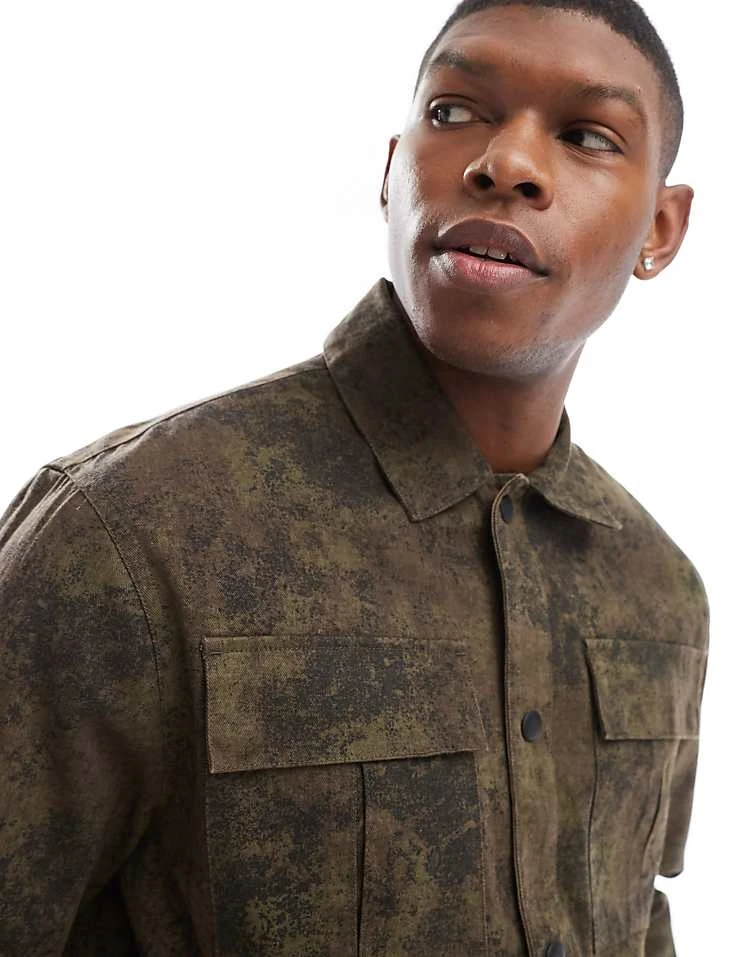 River Island Ame Le Nuit Overshirt In Camo For Men Brown 6 River Island Ame Le Nuit Overshirt In Camo For Men Brown - Image 4