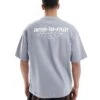 River Island Oversized Ame Le Nuit T-shirt In Grey For Men -Layered Clothes 207479479 1 grey