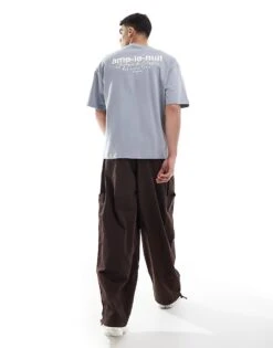 River Island Oversized Ame Le Nuit T-shirt In Grey For Men -Layered Clothes 207479479 4