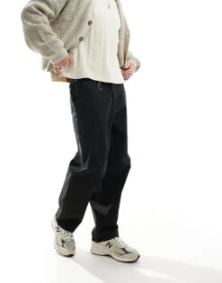 River Island Wide Leg Cargo Trousers Black For Men -Layered Clothes 207479555 1 black 1