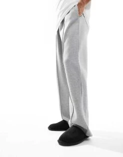 River Island Faux Fur Lined Slippers In Black For Men -Layered Clothes 207479578 3