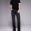 River Island Slim Fit Jeans In Washed Black For Men -Layered Clothes 207479605 1 black