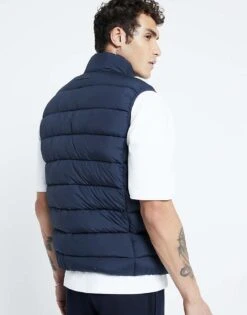 River Island Regular Fit Quilted Gilet In Navy For Men -Layered Clothes 207514336 3
