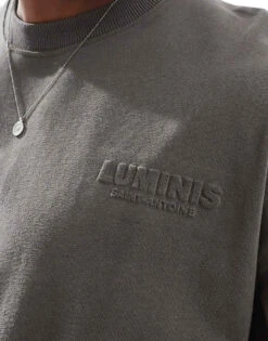 River Island Luminis Embossed Oversized T-shirt In Khaki For Men 10 River Island Luminis Embossed Oversized T-shirt In Khaki For Men -Layered Clothes 207609267 4