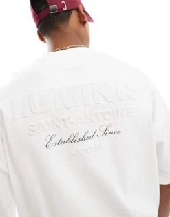 River Island Luminis Embossed Oversized T-shirt In White For Men -Layered Clothes 207609289 1 white 1