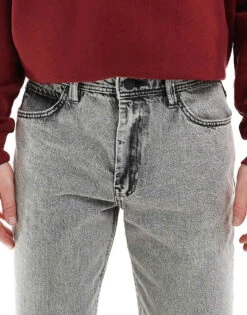 River Island Loose Fit Jeans In Grey For Men Grey - Light -Layered Clothes 207609311 5