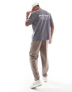 River Island Oversized Shinjuku T-shirt In Washed Black For Men -Layered Clothes 207609321 1 black 1