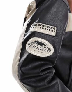 River Island Mono Sport Bomber Jacket In Black For Men -Layered Clothes 207622091 3