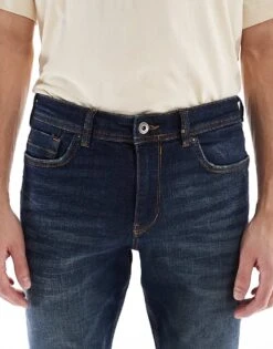 River Island Skinny Fit Jeans In Faded Darkwash Blue For Men Blue - Dark -Layered Clothes 207622119 5