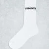 River Island Luminis Script Tube Socks In White For Men -Layered Clothes 207622165 1 white