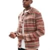 River Island Brushed Stripe Cardigan In Multi For Men Pink - Medium