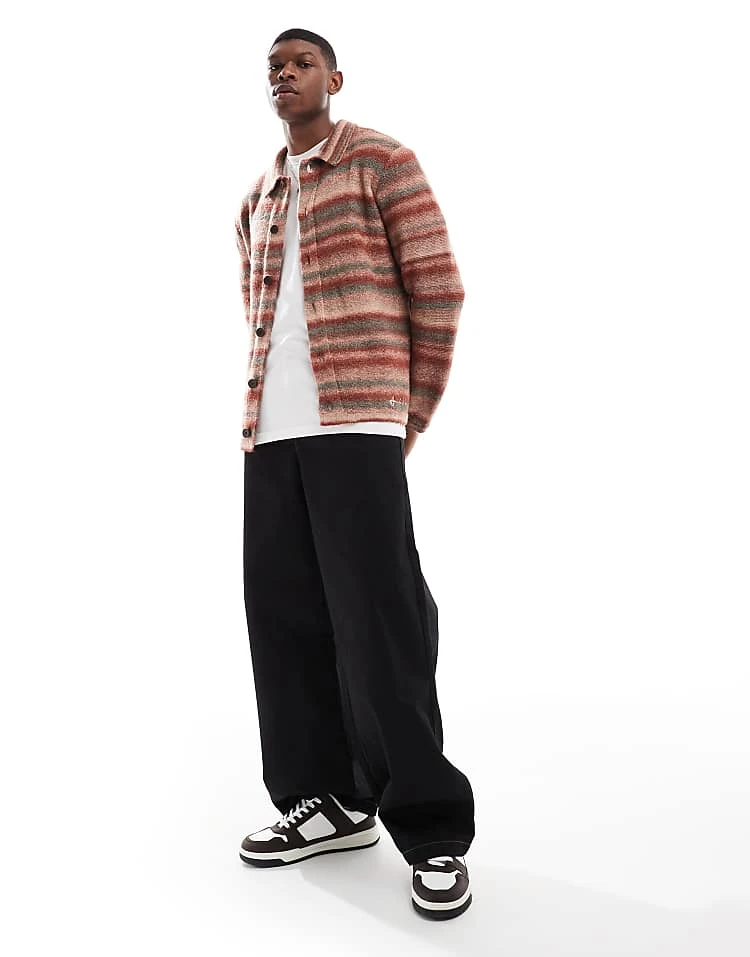 River Island Brushed Stripe Cardigan In Multi For Men Pink - Medium 4 River Island Brushed Stripe Cardigan In Multi For Men Pink - Medium - Image 2