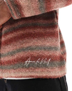 River Island Brushed Stripe Cardigan In Multi For Men Pink - Medium 9 River Island Brushed Stripe Cardigan In Multi For Men Pink - Medium -Layered Clothes 207622190 3