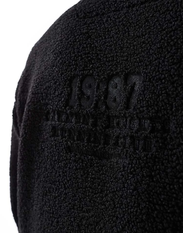 River Island 1987 Half Zip Fleece In Black For Men 5 River Island 1987 Half Zip Fleece In Black For Men - Image 3