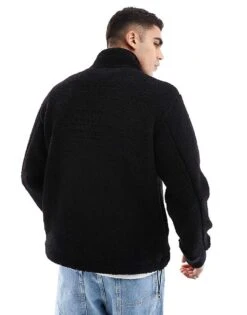 River Island 1987 Half Zip Fleece In Black For Men 10 River Island 1987 Half Zip Fleece In Black For Men -Layered Clothes 207622196 4