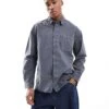 River Island Relaxed Fit Overdyed Shirt In Blue For Men -Layered Clothes 207622213 1 blue