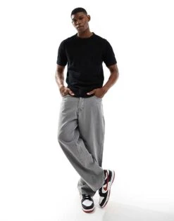 River Island Knitted T-shirt In Black For Men -Layered Clothes 207627297 3