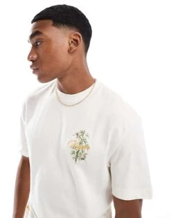 River Island Naha Cranes Back Print T-shirt In Ecru For Men -Layered Clothes 207627345 4