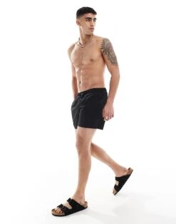 River Island Seersucker Swim Trunks In Black For Men 9 River Island Seersucker Swim Trunks In Black For Men -Layered Clothes 207627371 3