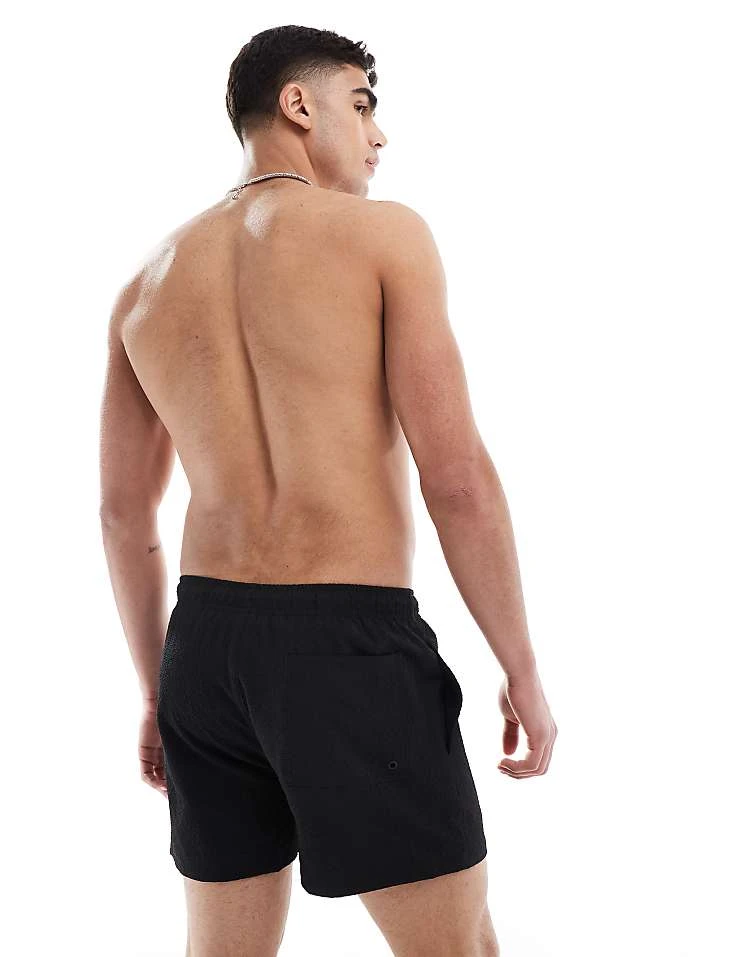 River Island Seersucker Swim Trunks In Black For Men 6 River Island Seersucker Swim Trunks In Black For Men - Image 4
