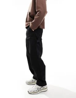 River Island Carpenter Trousers In Black For Men -Layered Clothes 207627386 4