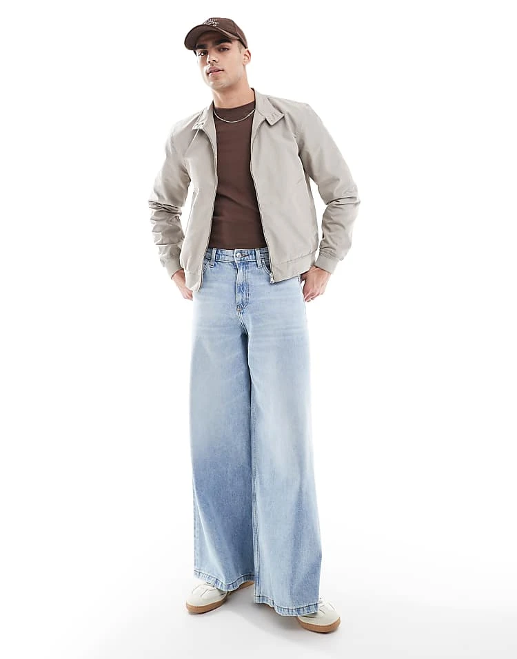 River Island Harrington Jacket In Light Stone For Men Stone - Light 4 River Island Harrington Jacket In Light Stone For Men Stone - Light - Image 2