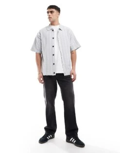 River Island Knitted Rib Over Shirt In Grey For Men Grey - Marl -Layered Clothes 207627431 4