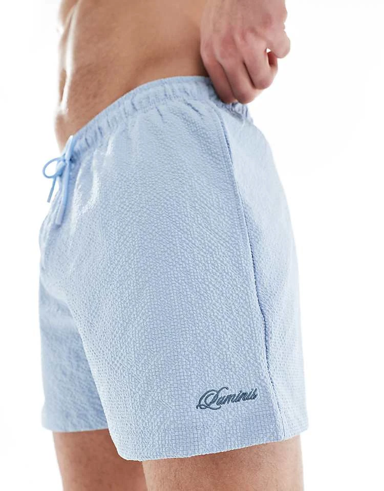 River Island Seersucker Swim Trunks In Light Blue For Men Blue - Light 7 River Island Seersucker Swim Trunks In Light Blue For Men Blue - Light - Image 5
