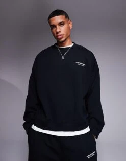 River Island Essential Relaxed Fit Co-ord In Black - BLACK -Layered Clothes 207779513 1 black