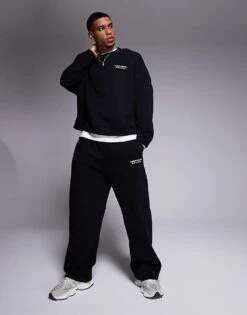 River Island Essential Relaxed Fit Co-ord In Black - BLACK