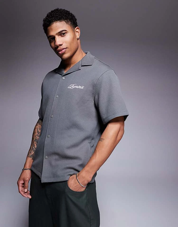 River Island Luminis Over Shirt In Grey For Men Grey - Dark 4 River Island Luminis Over Shirt In Grey For Men Grey - Dark - Image 2