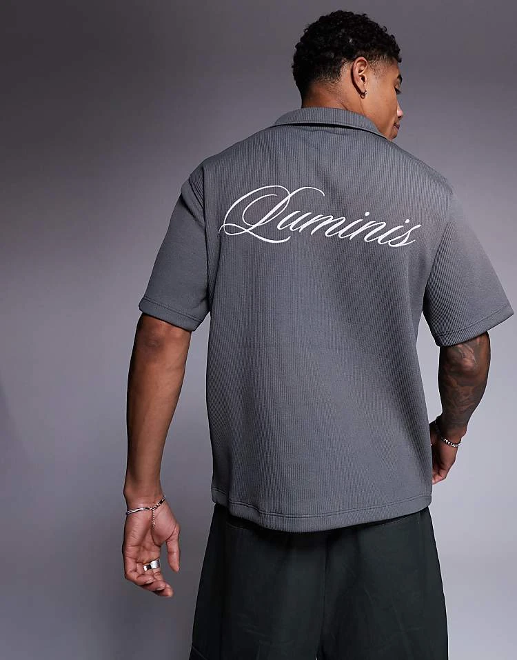 River Island Luminis Over Shirt In Grey For Men Grey - Dark 5 River Island Luminis Over Shirt In Grey For Men Grey - Dark - Image 3