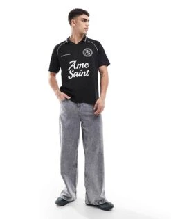 River Island Sport Polo Top In Black For Men -Layered Clothes 207780162 3