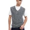 River Island Twist Knit Vest In Navy For Men -Layered Clothes 207780191 1 navy
