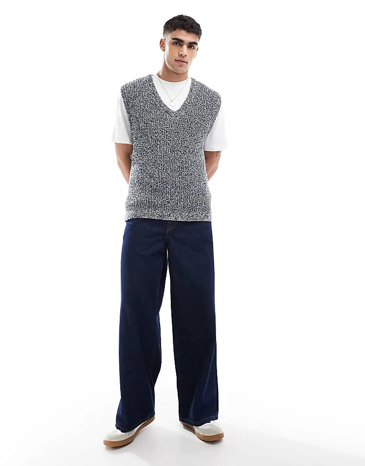 River Island Twist Knit Vest In Navy For Men 6 River Island Twist Knit Vest In Navy For Men - Image 4