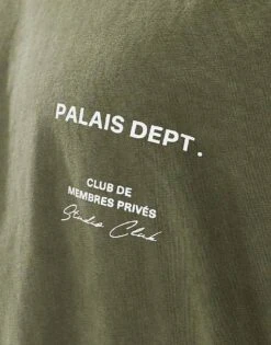 River Island Studio Logo Oversized T-shirt In Washed Khaki For Men Green -Layered Clothes 207804302 3