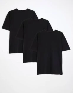 River Island Regular 3 Pack Short Sleeve T-shirts In Black (x3) For Men -Layered Clothes 207928375 1 black 1