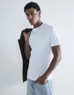 River Island Slim Fit T-Shirts 3 Pack In Multi For Men Khaki -Layered Clothes 207928384 3