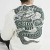 River Island Regular Fit Japanese Dragon Sweatshirt In Ecru For Men