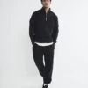 River Island Funnel Neck Sweatshirt & Joggers Set In Black For Men