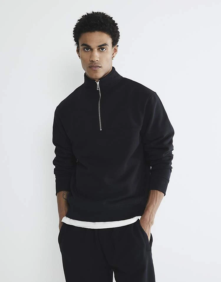 River Island Funnel Neck Sweatshirt & Joggers Set In Black For Men 2 River Island Funnel Neck Sweatshirt & Joggers Set In Black For Men - Image 2