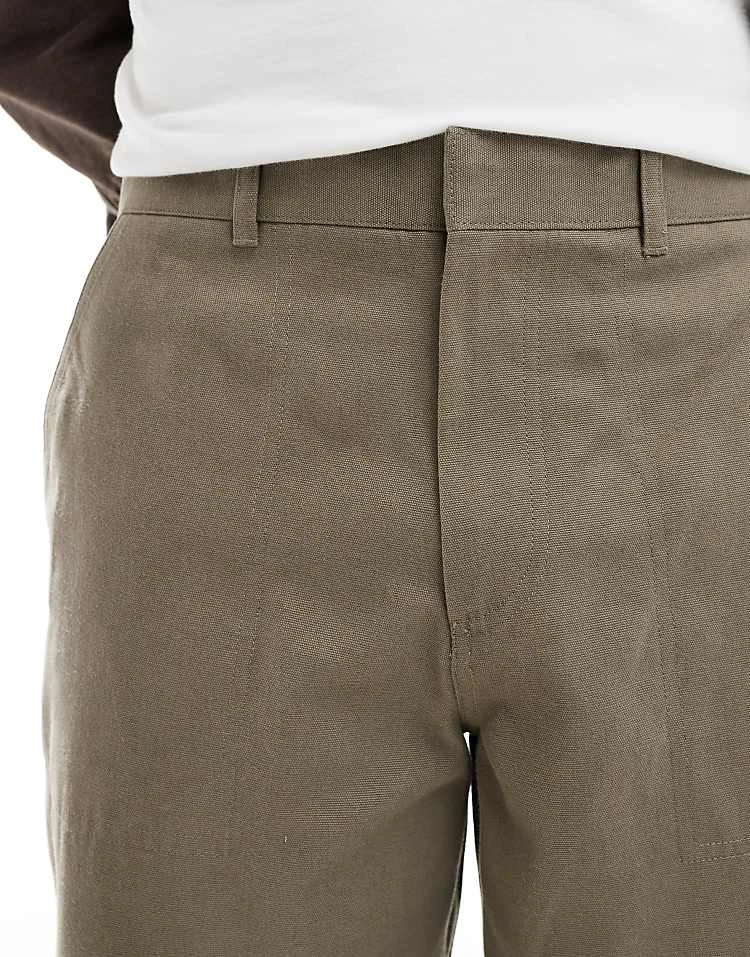 River Island Barrel Worker Trousers In Light Khaki For Men 6 River Island Barrel Worker Trousers In Light Khaki For Men - Image 4