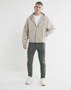 River Island Skinny Fit Cargo Trousers In Green For Men -Layered Clothes 208111603 4